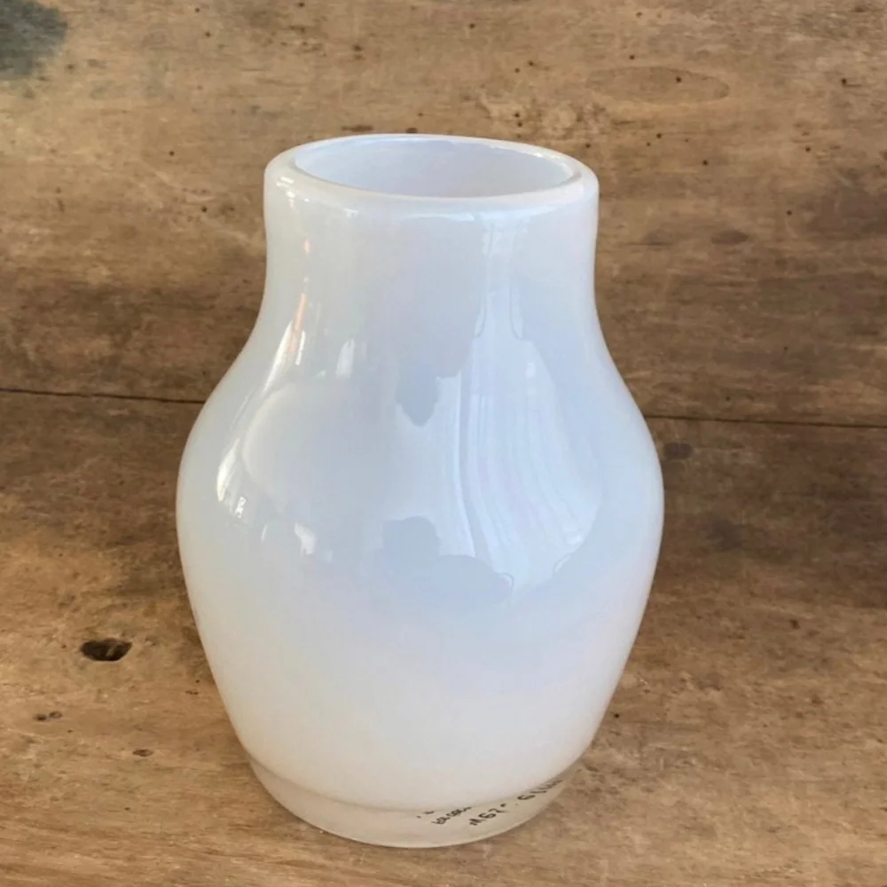 West Elm White Glass Vase